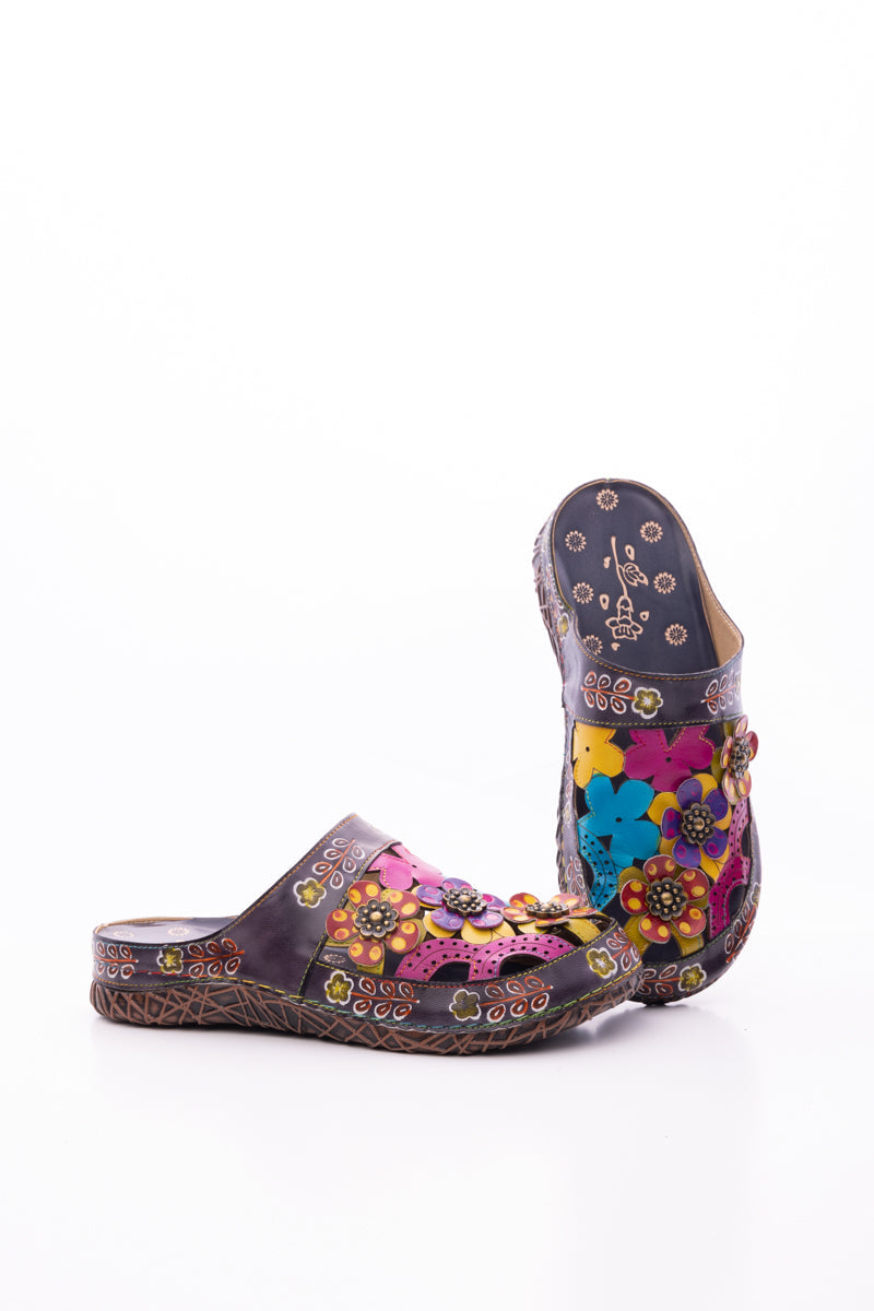 Vicconfy | BRICKELL TROPICAL CUT-OUT LEATHER SANDAL