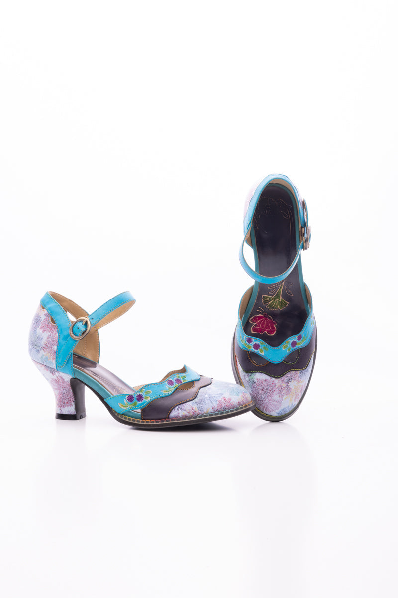 Vicconfy | NAYA FLORAL LEATHER PUMP