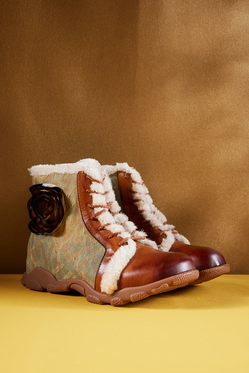 Vicconfy | Wildrose Shearling Leather Combat Boots