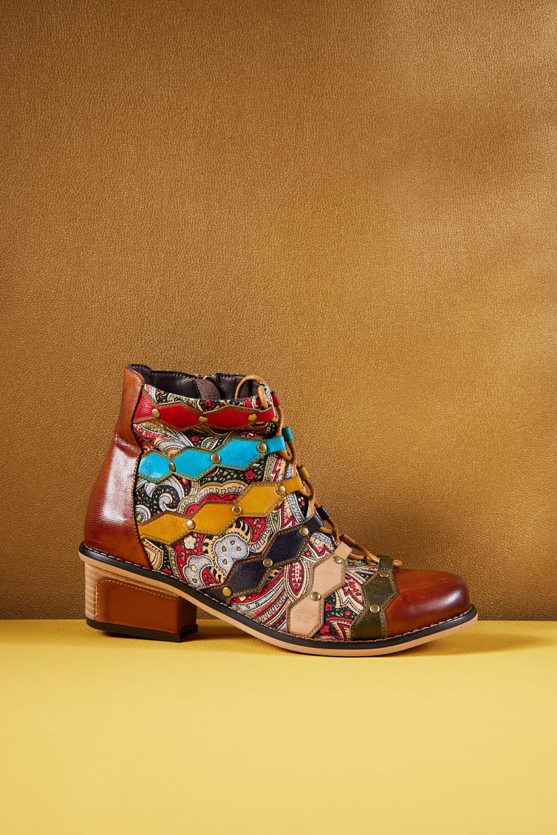 Vicconfy | Show Off Treasure Leather Ankle Boots