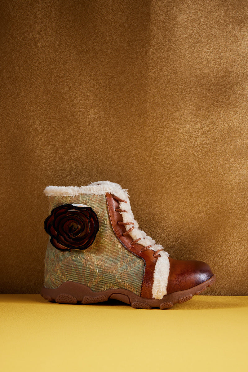 Vicconfy | Wildrose Shearling Leather Combat Boots