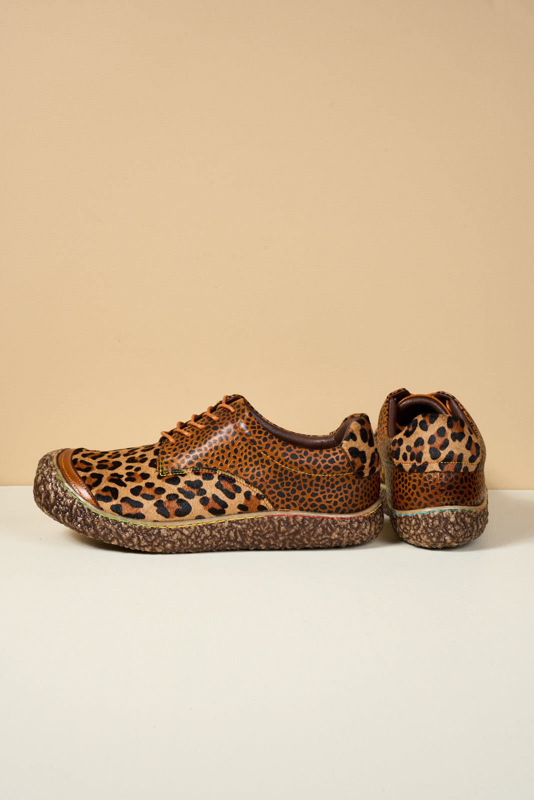 Vicconfy | Justeena Animal Pattern Leather Outdoor Sneaker