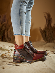 Vicconfy | Runway Muse Leather Combat Boots