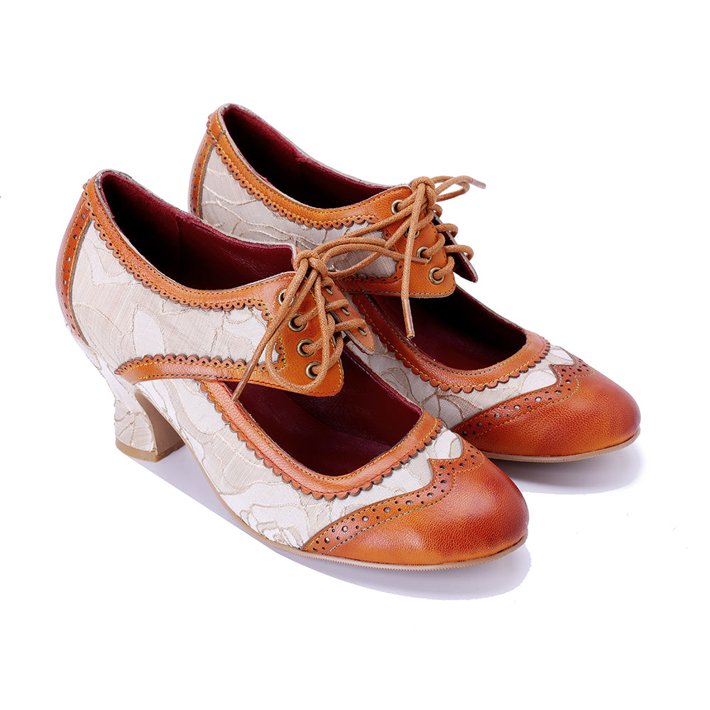 Vicconfy Drawstring Leather Heeled Sandals