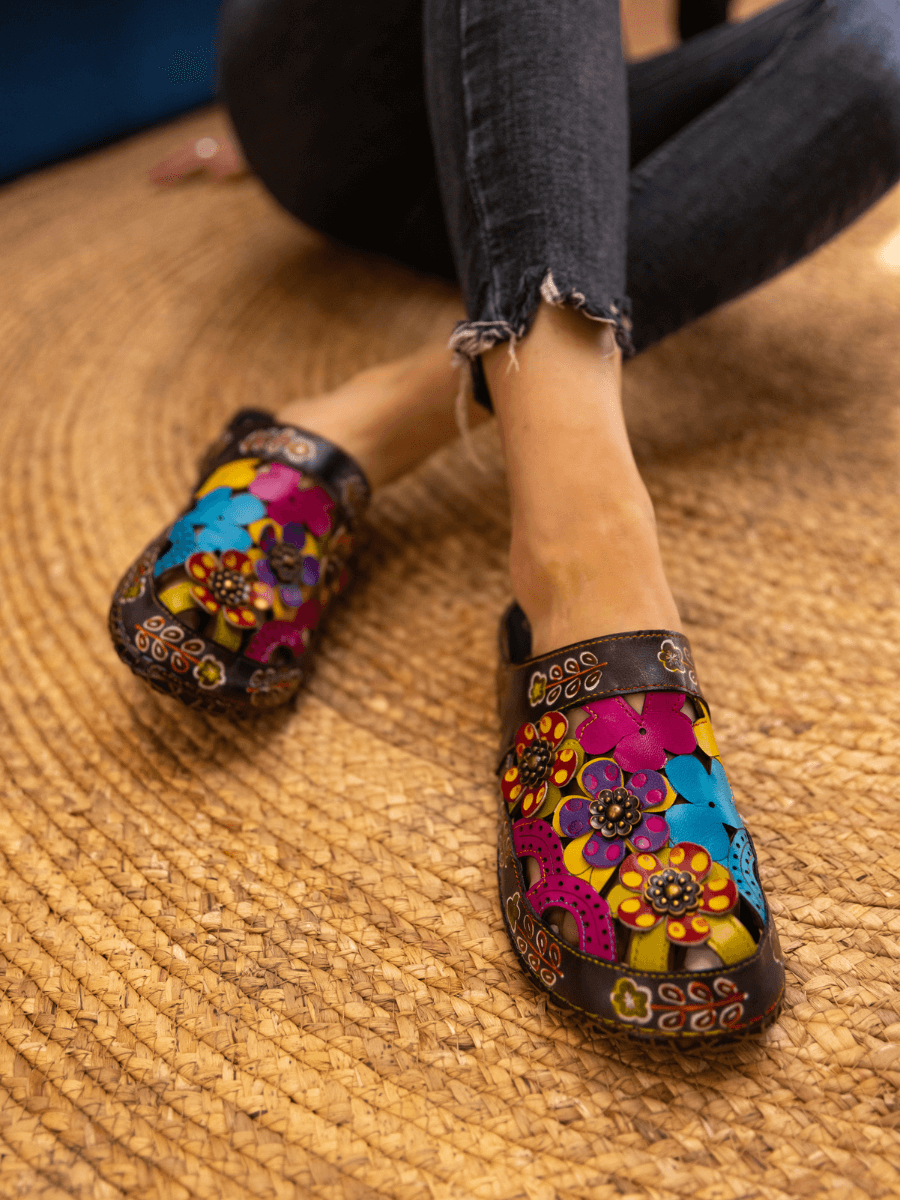 Vicconfy | BRICKELL TROPICAL CUT-OUT LEATHER SANDAL