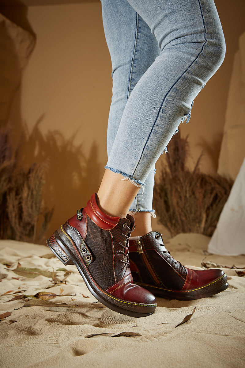 Vicconfy | Runway Muse Leather Combat Boots
