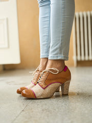 Vicconfy | Roses Harvest Jacquard Leather Oxford