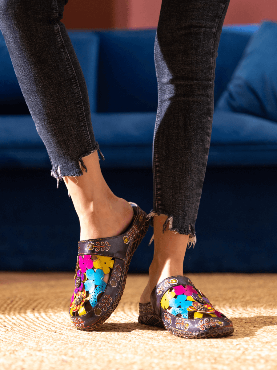 Vicconfy | BRICKELL TROPICAL CUT-OUT LEATHER SANDAL