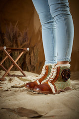 Vicconfy | Wildrose Shearling Leather Combat Boots