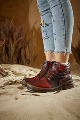Vicconfy | Runway Muse Leather Combat Boots