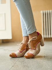 Vicconfy | Roses Harvest Jacquard Leather Oxford