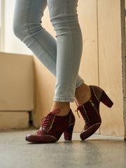 Vicconfy | Send Love Rose Jacquard Leather Oxford