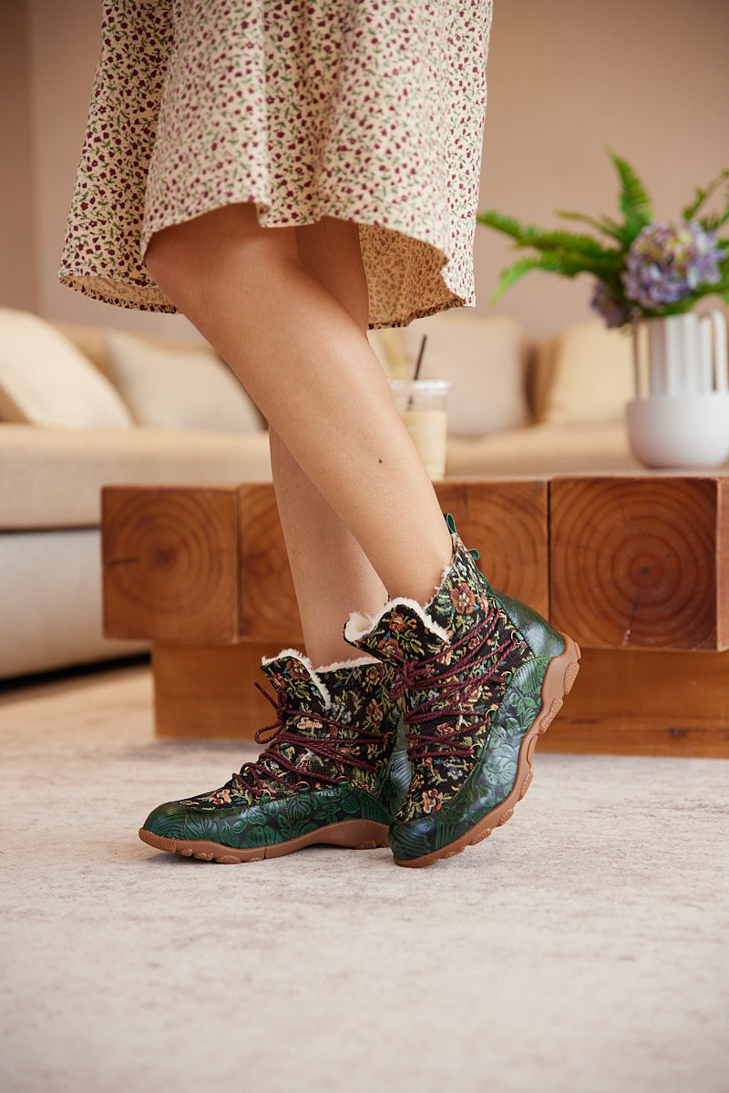 Vicconfy | Holiday Errands Leather Combat Boots