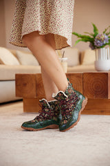 Vicconfy | Holiday Errands Leather Combat Boots