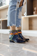 Vicconfy | Barry Western Leather Ankle Bootie