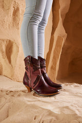 Vicconfy | Bassett Embroidered Leather Ankle Boots