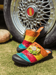 Vicconfy | RAINBOW STREAK LEATHER SANDAL