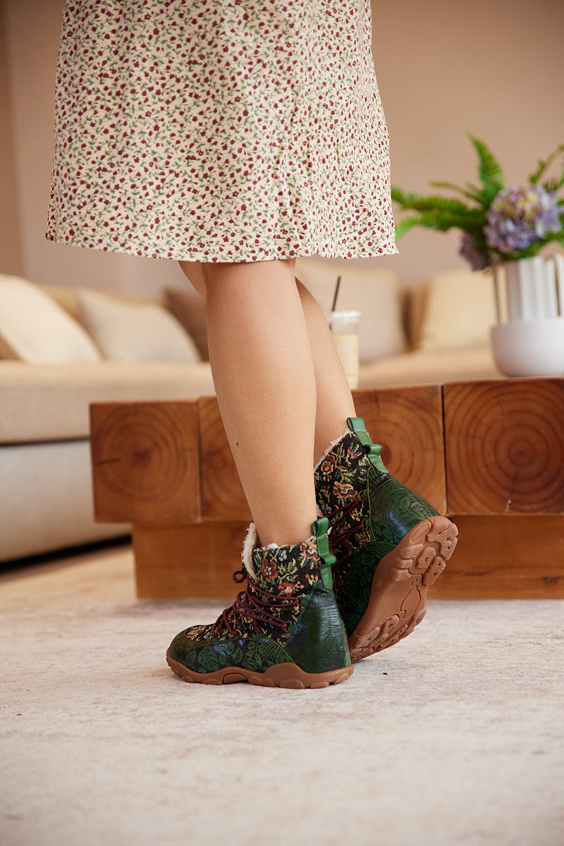 Vicconfy | Holiday Errands Leather Combat Boots
