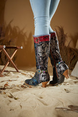 Vicconfy | Fairytale Wide Calf Leather Knee High Boots