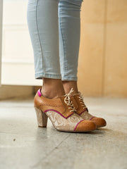 Vicconfy | Roses Harvest Jacquard Leather Oxford