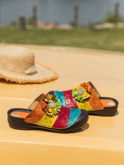 Vicconfy | RAINBOW STREAK LEATHER SANDAL