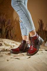 Vicconfy | Runway Muse Leather Combat Boots