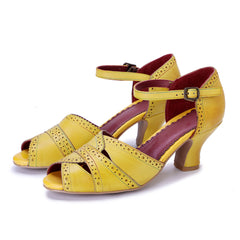 Vicconfy Wrap Embellished Cutout Leather Heeled Sandals