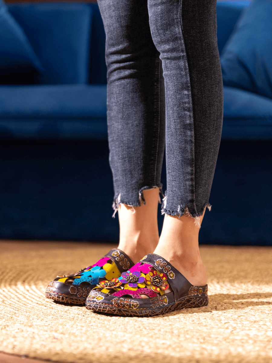 Vicconfy | BRICKELL TROPICAL CUT-OUT LEATHER SANDAL