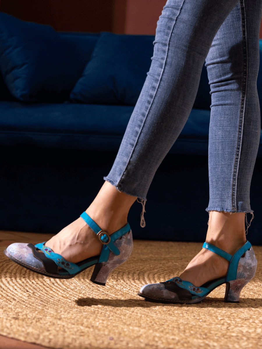 Vicconfy | NAYA FLORAL LEATHER PUMP