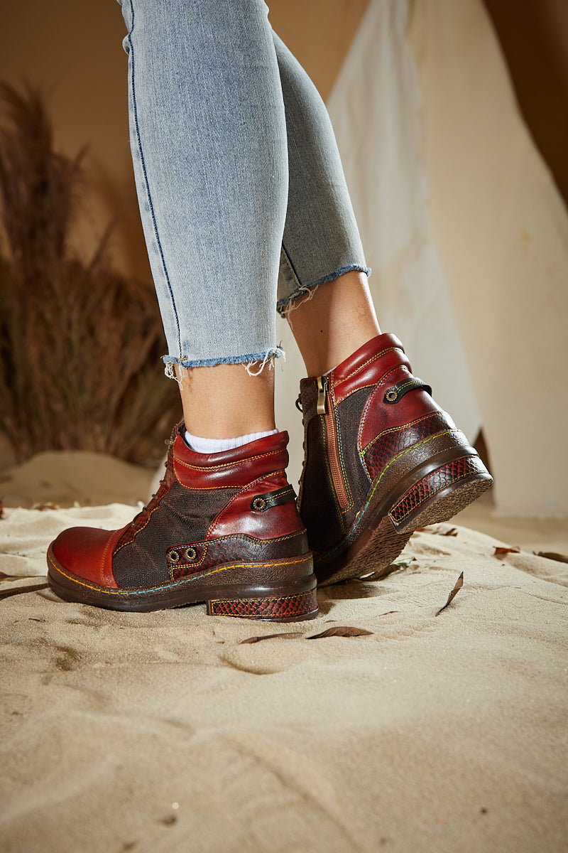 Vicconfy | Runway Muse Leather Combat Boots
