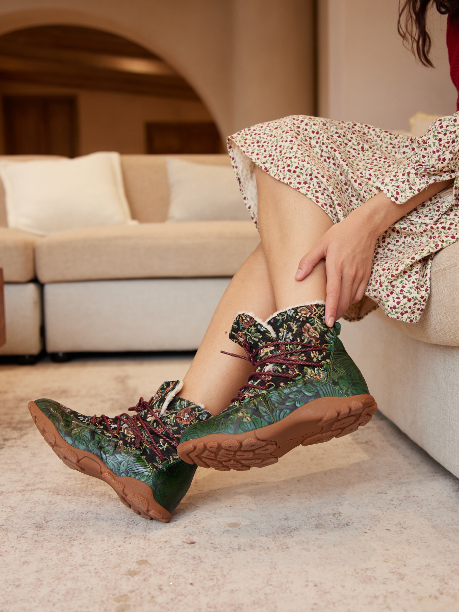 Vicconfy | Holiday Errands Leather Combat Boots