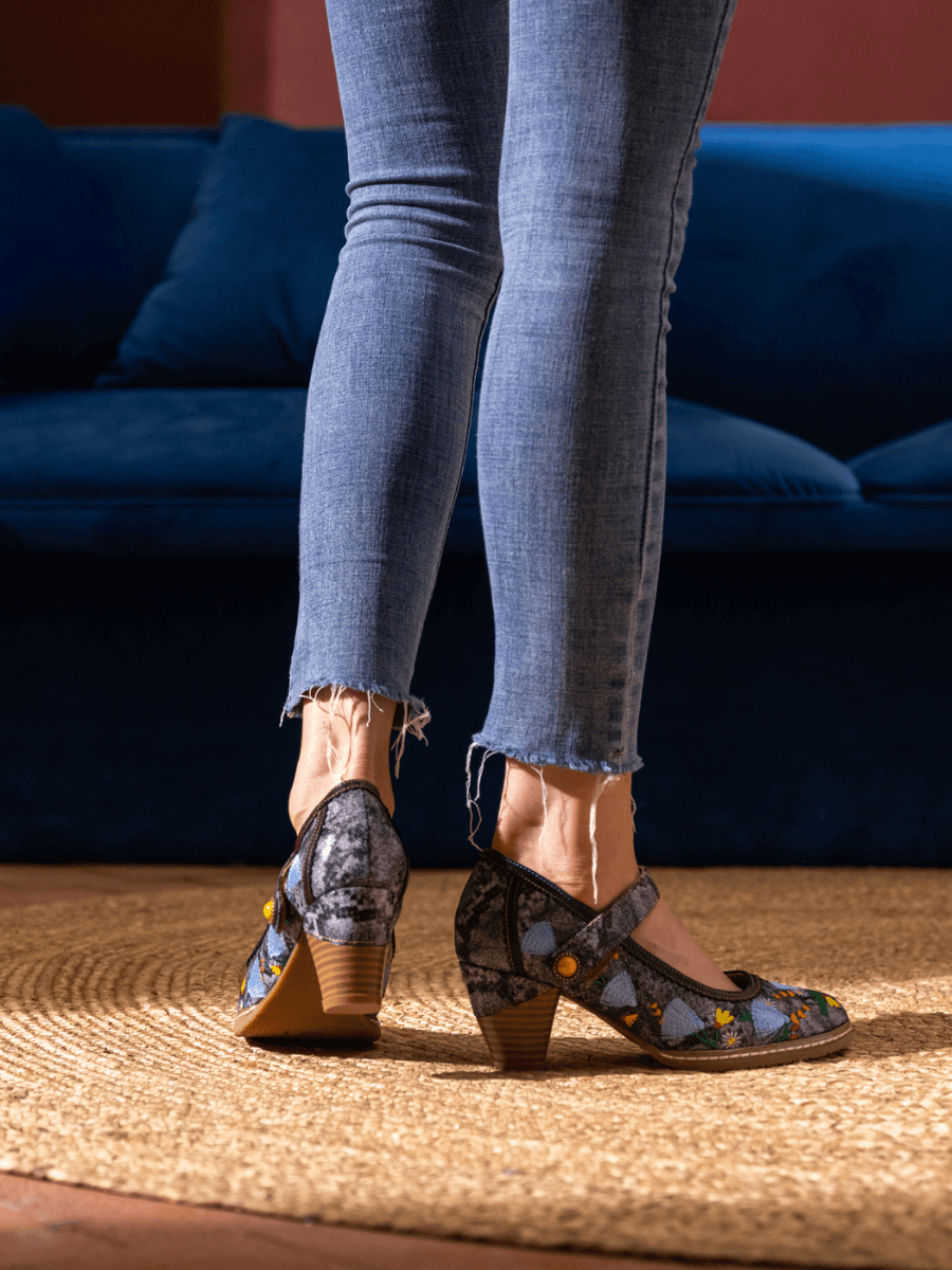 Vicconfy | GEORGINA FLORAL LEATHER PUMP
