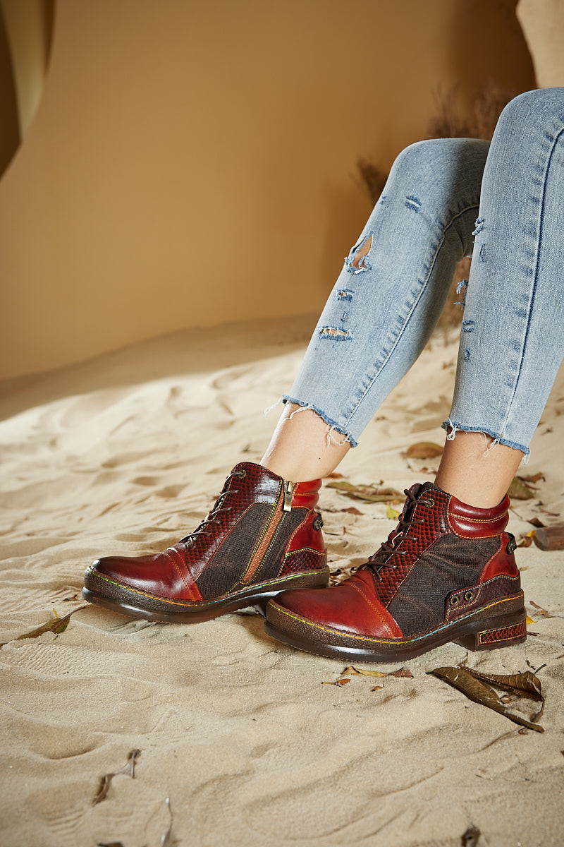 Vicconfy | Runway Muse Leather Combat Boots