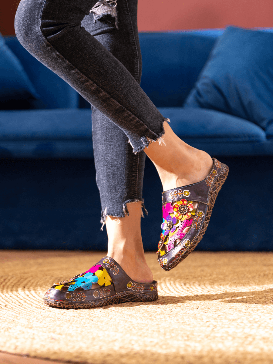 Vicconfy | BRICKELL TROPICAL CUT-OUT LEATHER SANDAL