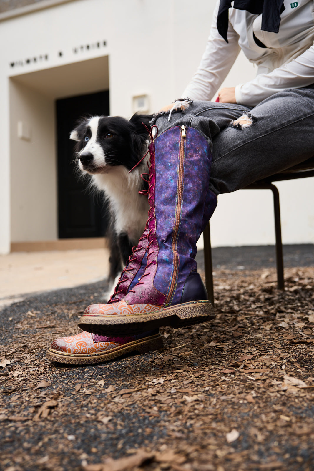 Vicconfy | Full of Whimsy Floral Embossed Leather Knee-High Boots