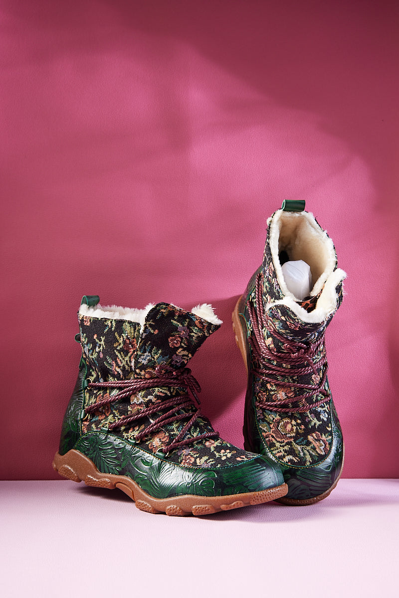 Vicconfy | Holiday Errands Leather Combat Boots