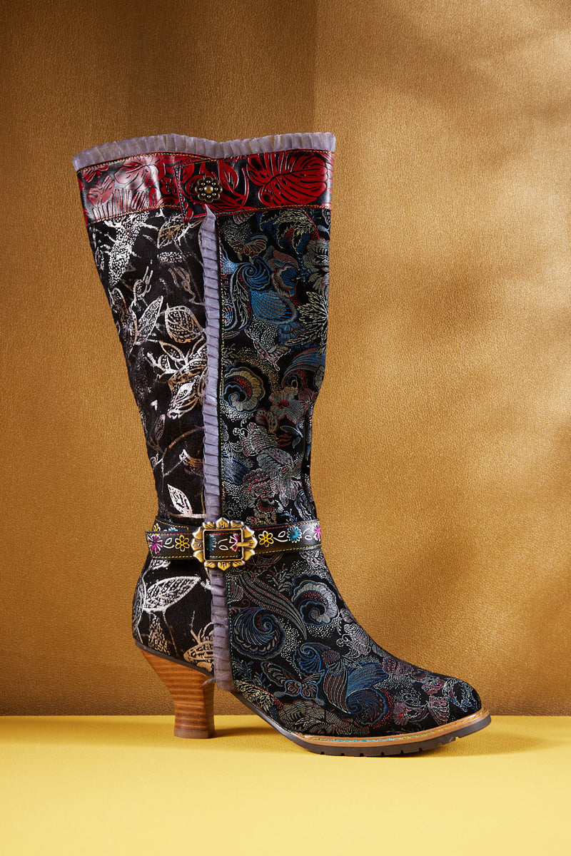 Vicconfy | Fairytale Wide Calf Leather Knee High Boots