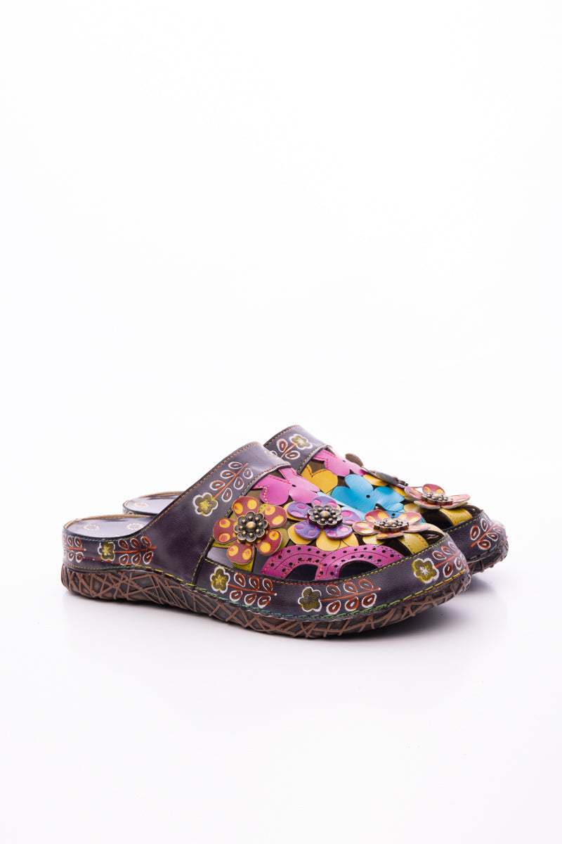 Vicconfy | BRICKELL TROPICAL CUT-OUT LEATHER SANDAL