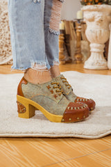 Vicconfy | WHIP-STITCH LEATHER CANVAS PUMP