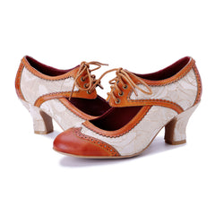 Vicconfy Drawstring Leather Heeled Sandals