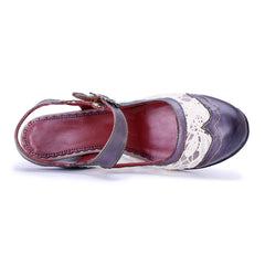 Vicconfy Genuine leather high heeled sandals