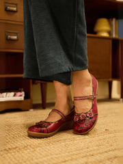 Vicconfy | Menton Dream Floral Leather Mary Jane