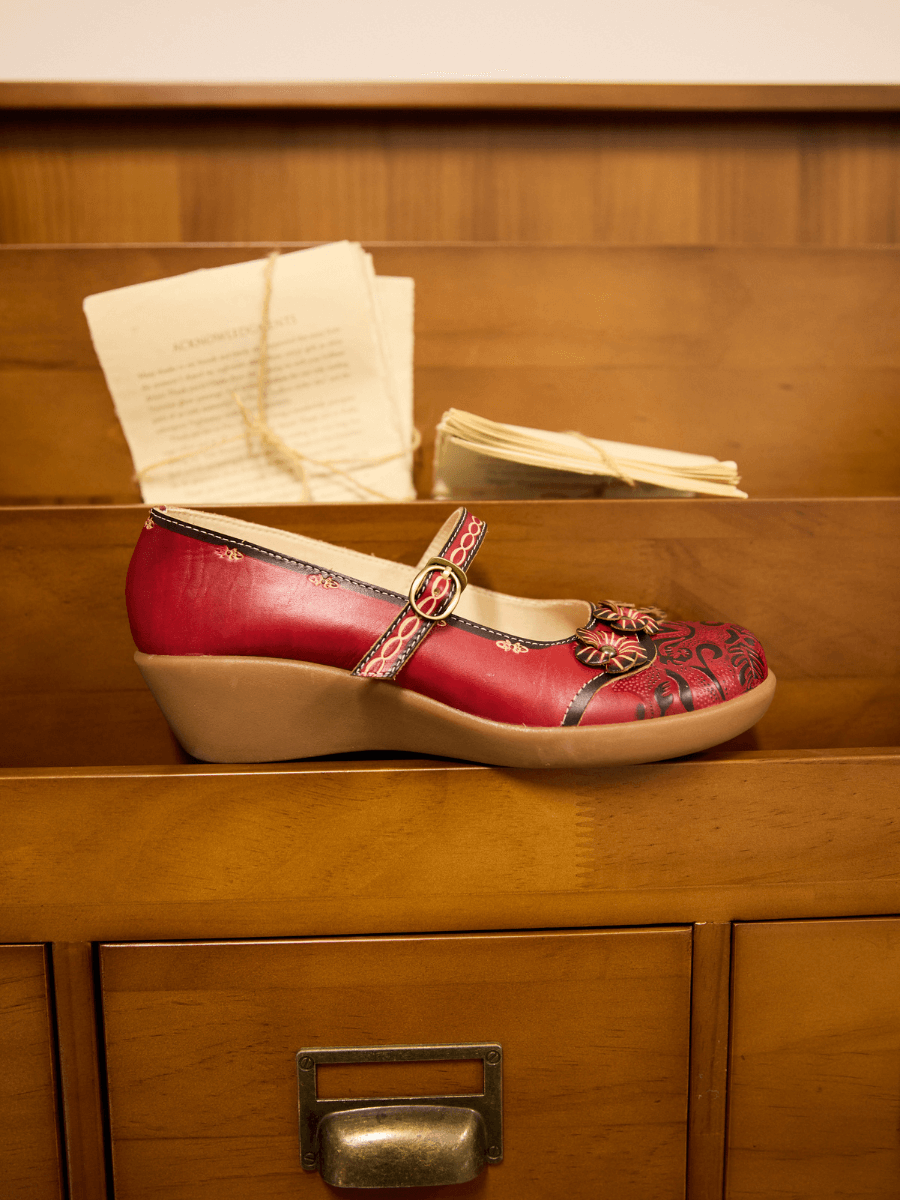 Vicconfy | Menton Dream Floral Leather Mary Jane