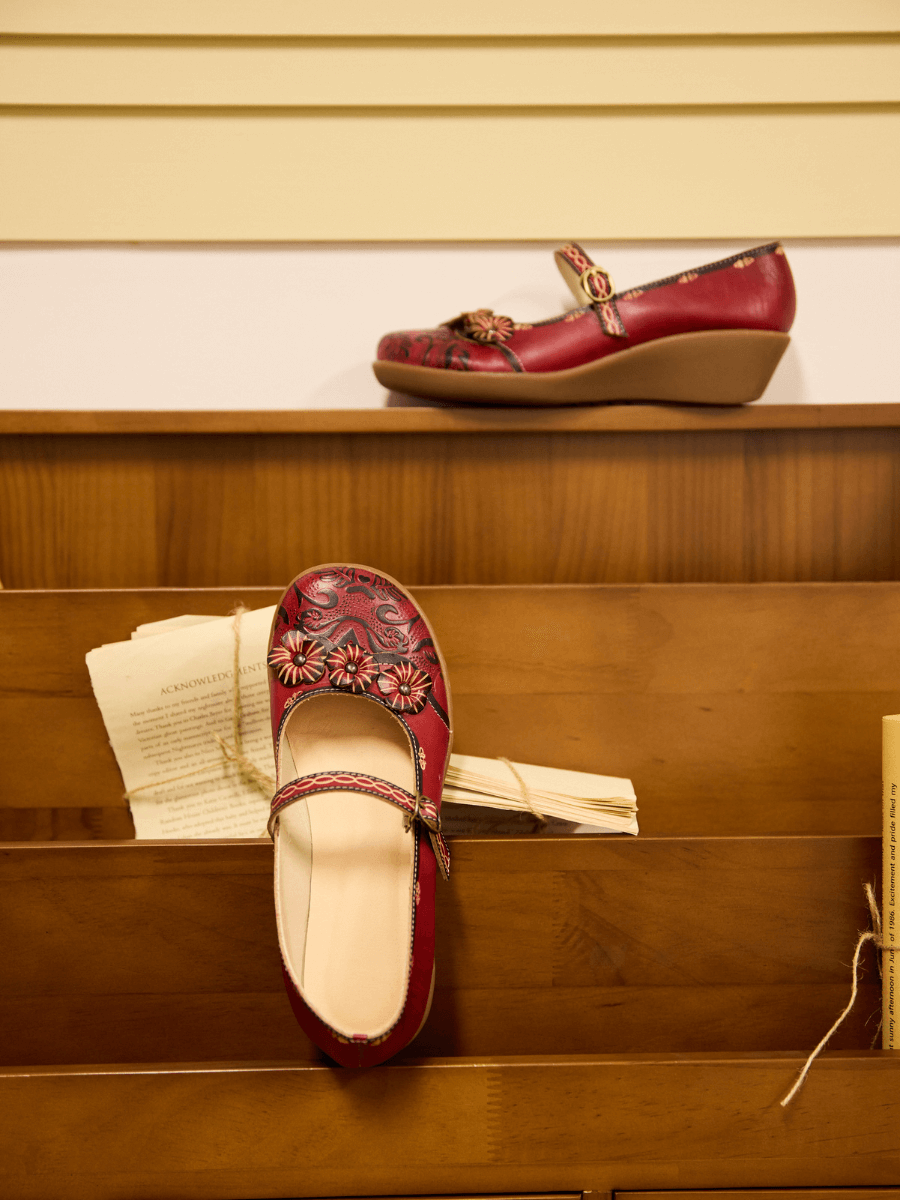 Vicconfy | Menton Dream Floral Leather Mary Jane