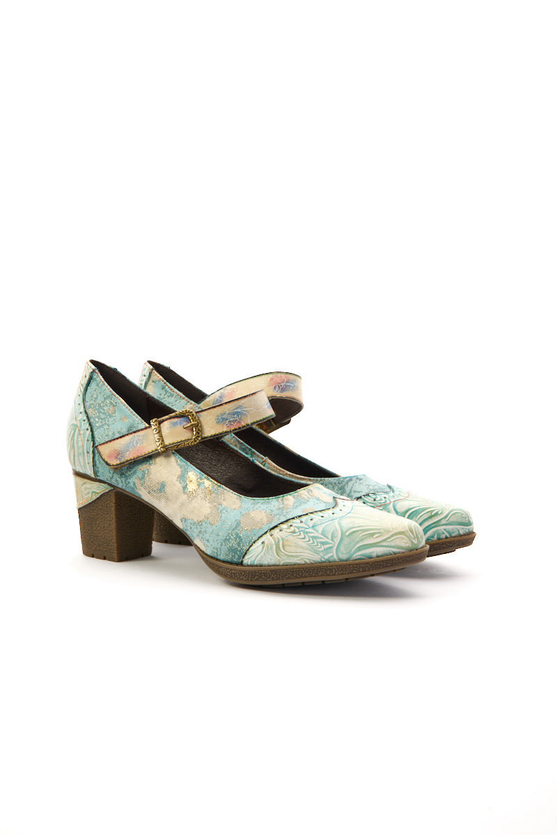 Vicconfy | Coastal Blue Leather Pump